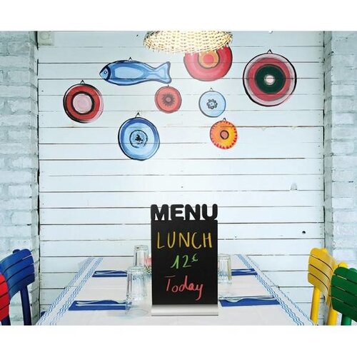 Securit Ardoise Silhouette Menu + 1 Feutre Craie