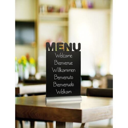 Securit Ardoise Silhouette Menu + 1 Feutre Craie