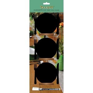 Securit 3 Ardoises Assiette + 1 Feutre Craie Blanc