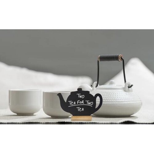 Securit 3 Ardoises Silhouette Thé + 1 Feutre Craie Blanc