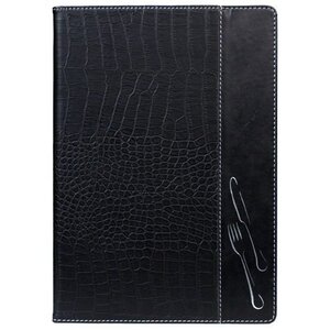 Securit Protège-Menu Design Long CROC - A4 Noir