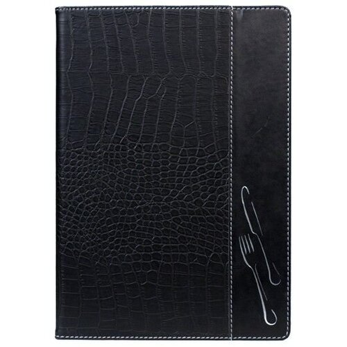 Securit Protège-Menu Design Long CROC - A4 Noir