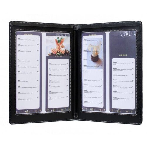 Securit Protège-Menu Design Long CROC - A4 Noir