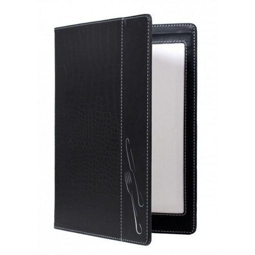Securit Protège-Menu Design Long CROC - A4 Noir