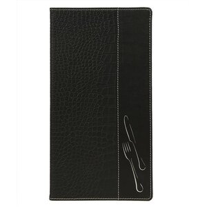 Securit Protège-Menu Design Long CROC - A4 Noir - 3 Pages