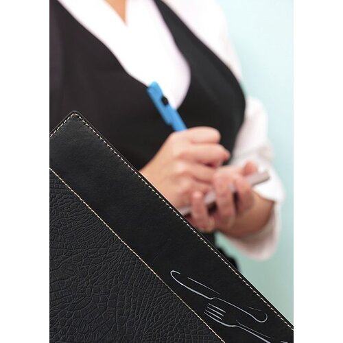 Securit Protège-Menu Design Long CROC - A4 Noir - 3 Pages