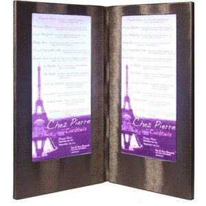 Securit Protège-Menu LED A4 Long - Cuivre