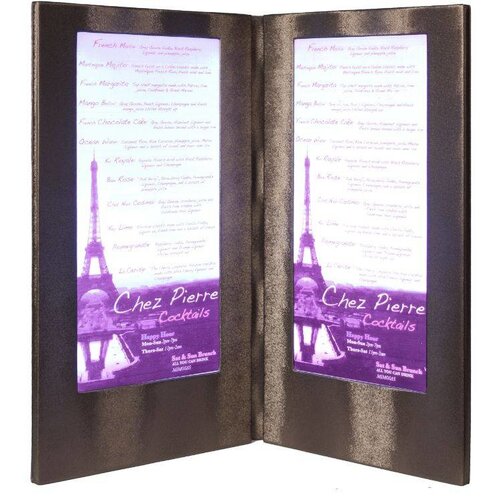 Securit Protège-Menu LED A4 Long - Cuivre