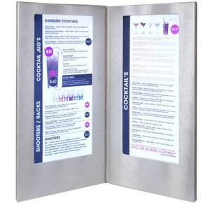 Securit Protège-Menu LED A4 Long - Argent