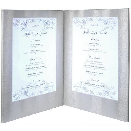 Securit Protège-Menu LED A4 DOUBLE - Argent