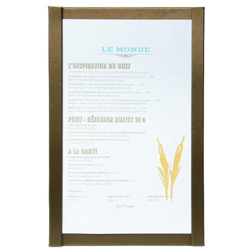 Securit Protège-Menu A4 Marron - Magnétique