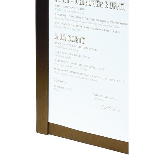 Securit Protège-Menu A4 Marron - Magnétique