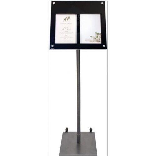 Securit Vitrine d'Affichage Menus Acryl | 2x A4 | LED | PIED VENDU SEPAREMENT