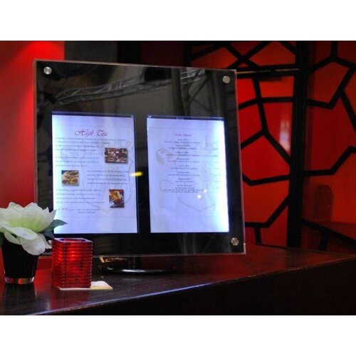 Securit Vitrine d'Affichage Menus Acryl | 2x A4 | LED | PIED VENDU SEPAREMENT