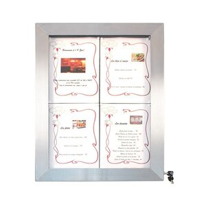 Securit Vitrine d'Affichage Menus 4x A4 - LED - Deluxe - PIED VENDU SEPAREMENT
