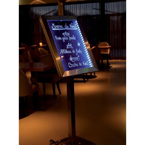 Securit Vitrine d'Affichage Menus 4x A4 - LED - Deluxe - PIED VENDU SEPAREMENT