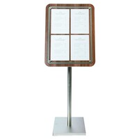 Vitrine D'Affichage Menus 4x A4 | Noyer | PIED VENDU SEPAREMENT