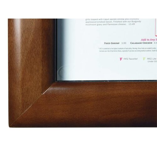 Securit Vitrine d'Affichage Menus 4x A4 - LED - Couleur Marron | PIED VENDU SEPAREMENT