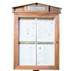 Securit Vitrine d'Affichage Menu 4x A4 | LED | Acajou | MODELE MURALE
