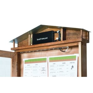 Securit Vitrine D'Affichage Menus 4x A4 - LED - Acajou | PIED INCLUS