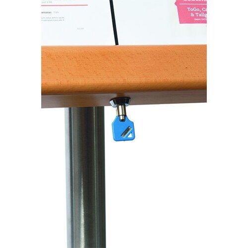 Securit Vitrine d'Affichage Menus 4x A4 - LED - Couleur Teck | PIED VENDU SEPAREMENT