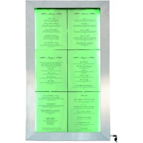 Securit VVitrine d'Affichage Menus | 6x A4 | LED | PIED VENDU SEPAREMENT