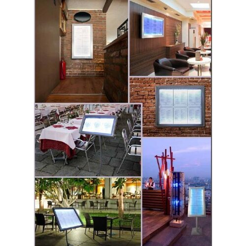 Securit VVitrine d'Affichage Menus | 6x A4 | LED | PIED VENDU SEPAREMENT