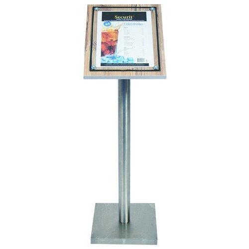 Securit Vitrine D'Affichage Menus en Chêne | 1xA4 | PIED VENDU SEPAREMENT