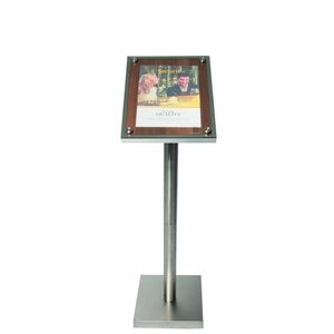 Securit Vitrine D'Affichage Menus en Noyer | 1xA4 | PIED VENDU SEPAREMENT