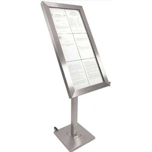 Securit Support De Vitrine D'Affichage Menus Inox Deluxe - 1200(h)mm