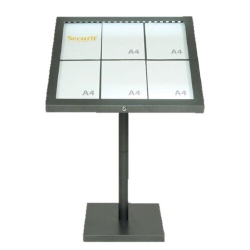 Securit Pied 950(h)mm + Socle pour Porte-Menu Lumineux