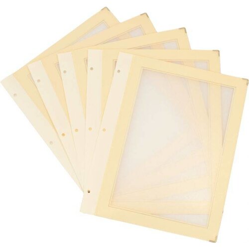 Securit Inserts Pour Protège-Menu WOOD - Ivoire A4 - 5 Pièces
