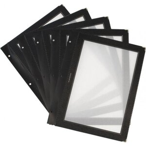 Securit Inserts Pour Protège-Menu WOOD - Noir A5 - 5 Pièces