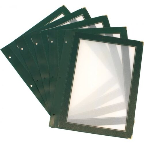 Securit Inserts Pour Protège-Menu WOOD - Vert A5 - 5 Pièces