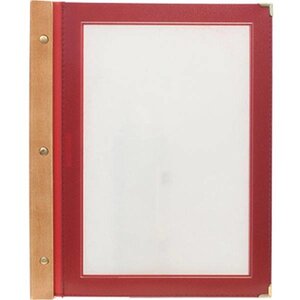 Securit Protège-Menu WOOD - A4 Bordeaux