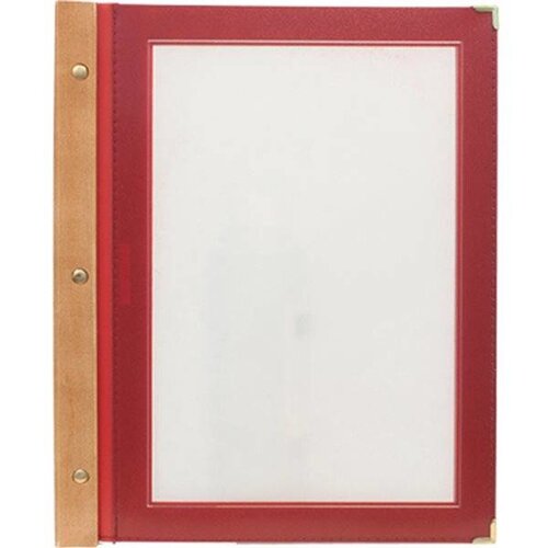 Securit Protège-Menu WOOD - A4 Bordeaux