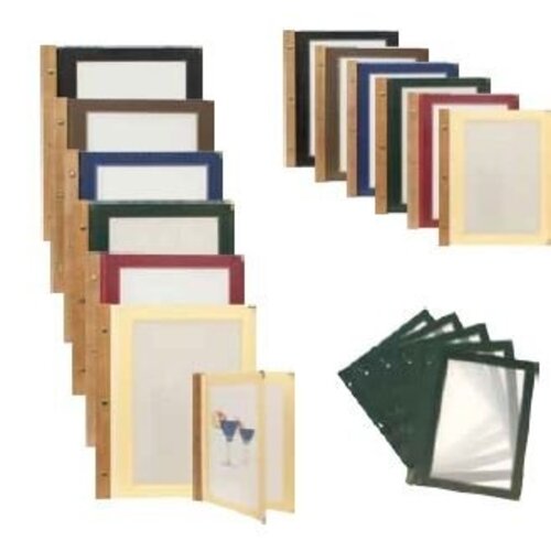 Securit Protège-Menu WOOD - A5 Bleu