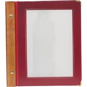 Securit Protège-Menu WOOD - A5 Bordeaux