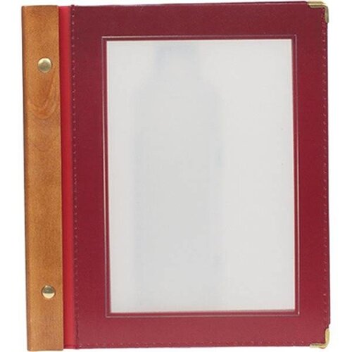 Securit Protège-Menu WOOD - A5 Bordeaux