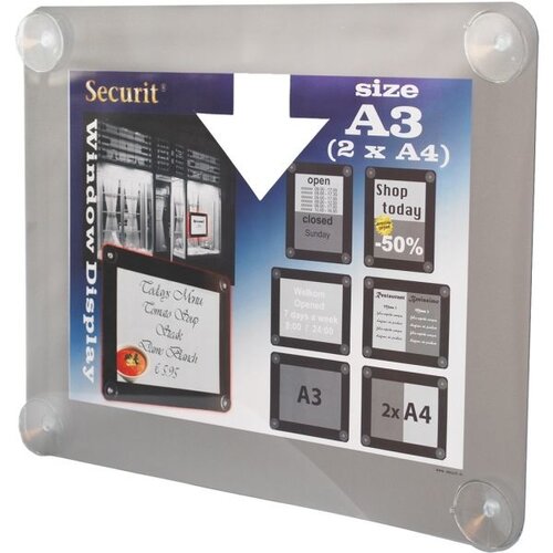 Securit Porte Affiche Gris - A3