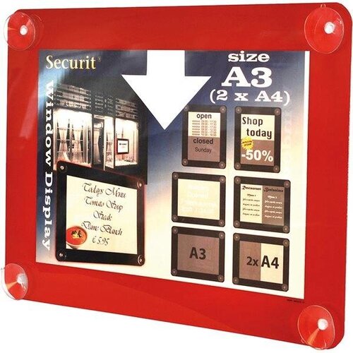 Securit Porte Affiche Rouge - A3