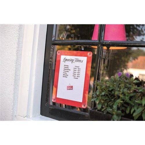 Securit Porte Affiche Rouge - A4 Securit Porte Affiche Rouge - A4