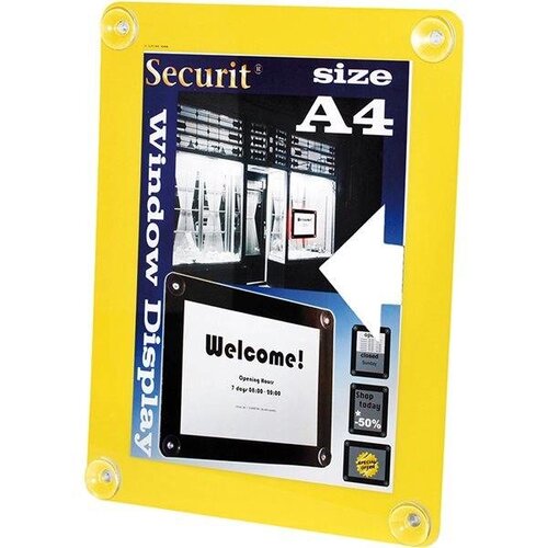 Securit Porte Affiche Jaune - A4
