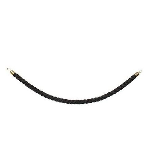Securit Corde Noire Tressée | Embouts Or | 150cm