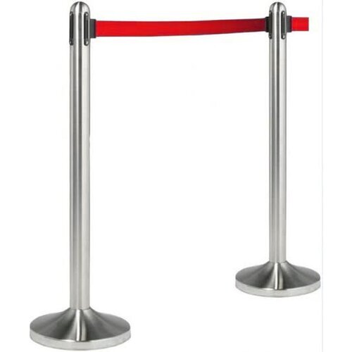 Securit Pilier Chrome | Corde Rectable Rouge | 13kg(!) | USAGE INTENSIF