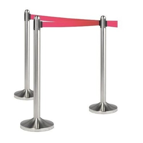 Securit Pilier Chrome | Corde Rectable Rouge | 13kg(!) | USAGE INTENSIF