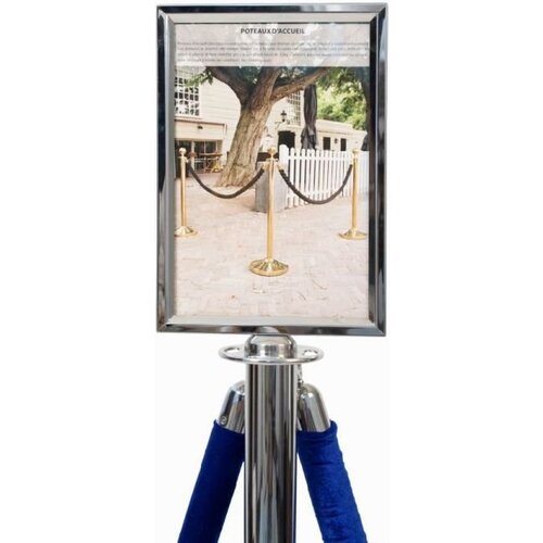 Securit Présentoir Pour Poteau D'Accueil Chrome - A4