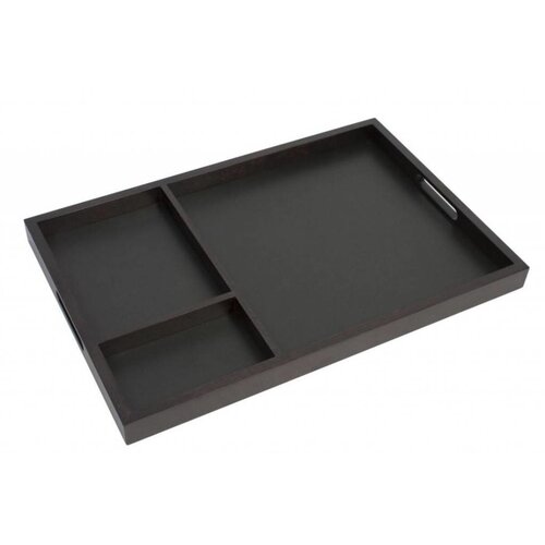 Securit Plateau De Service Marron Foncé - Divisé en 3 Parties - 400x400x40(h)mm