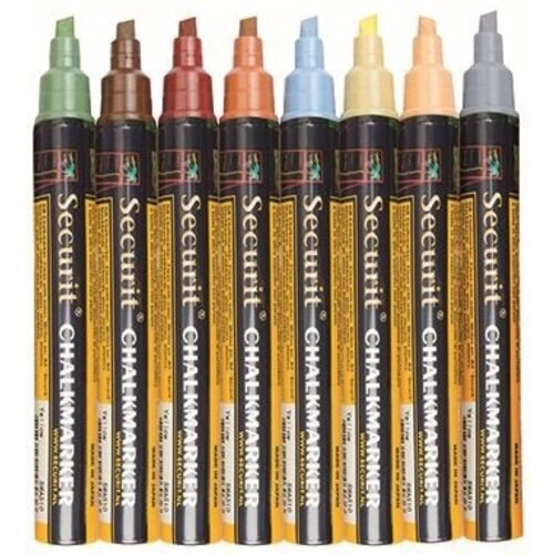 Securit Lot De 8 Feutres Craie - 2-6mm Couleurs Terre