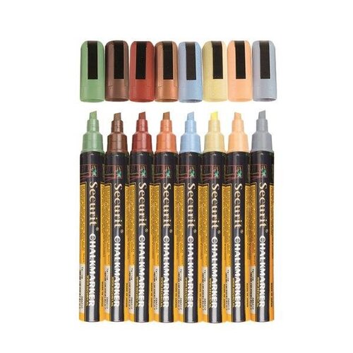 Securit Lot De 8 Feutres Craie - 2-6mm Couleurs Terre